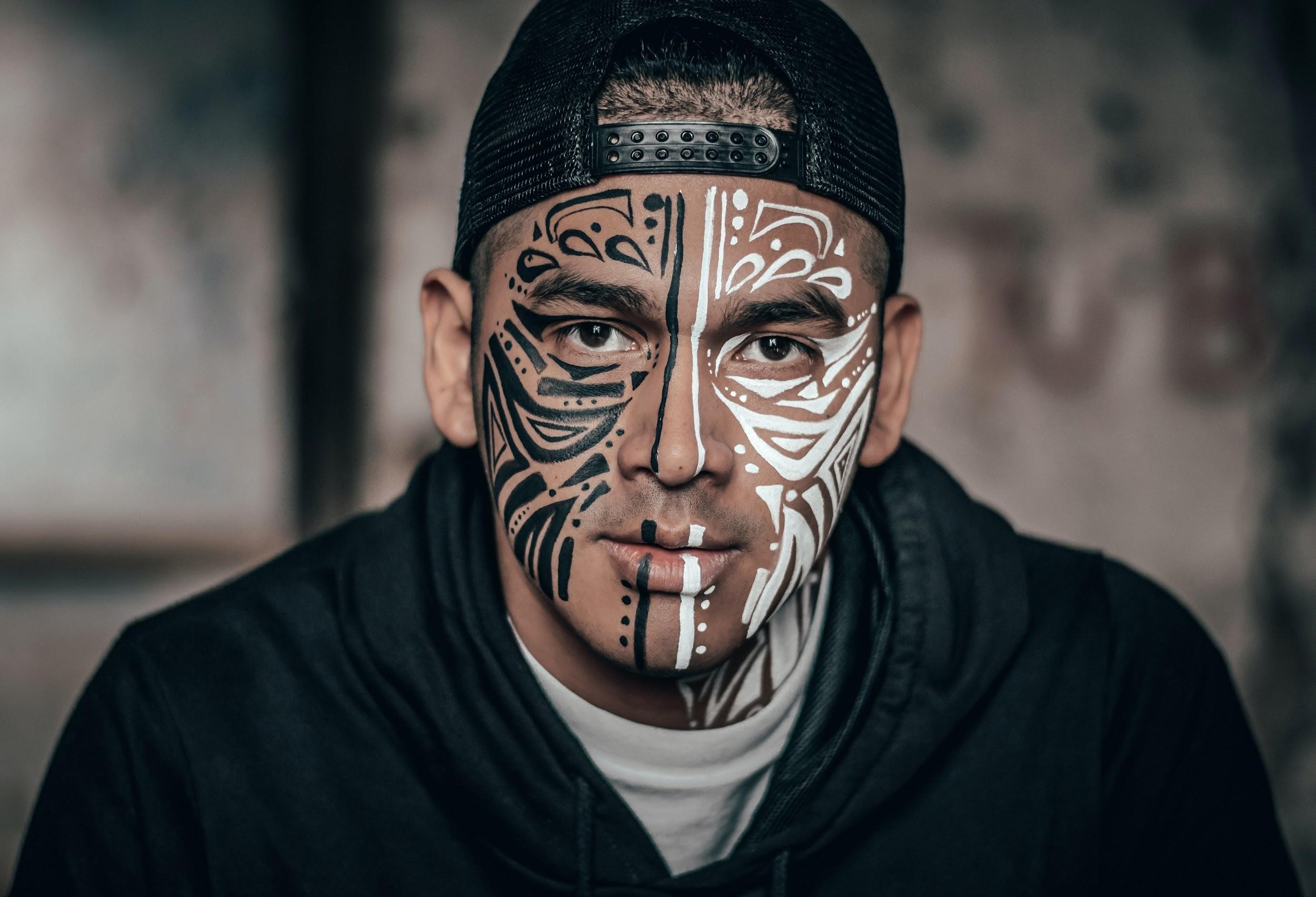 Man with Face Tattoos