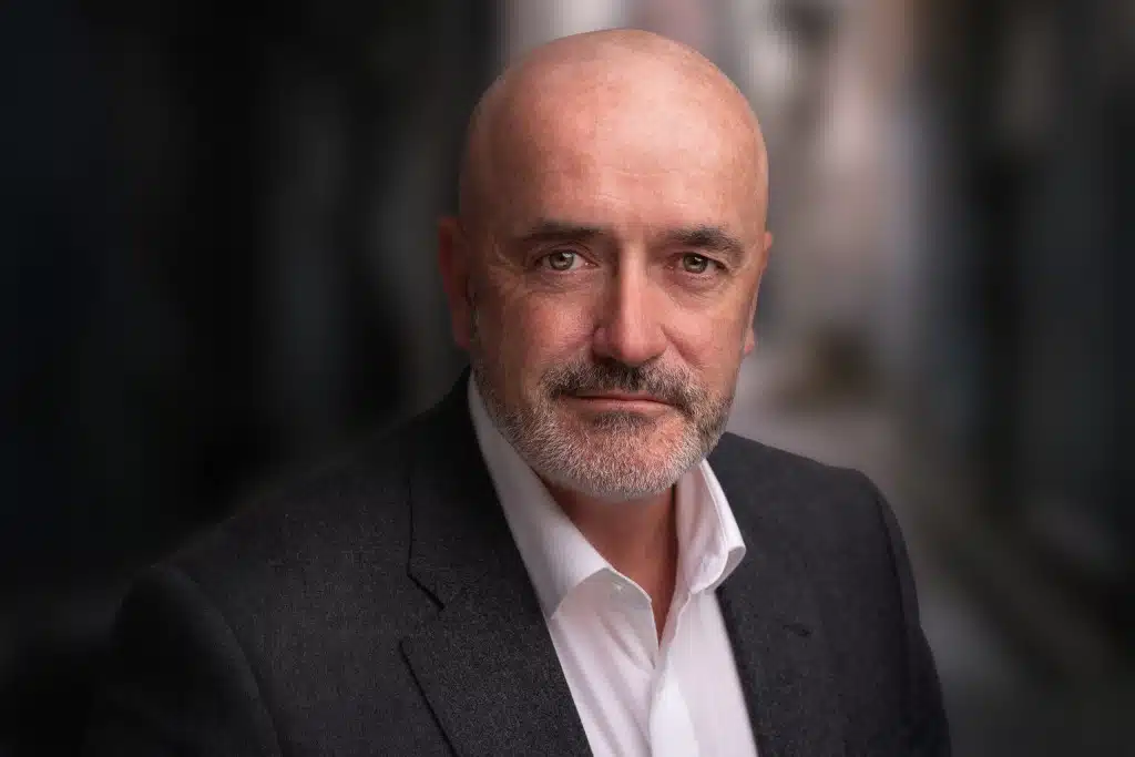 Enda O’Doherty, mental health keynote speaker Ireland, black and white portrait
