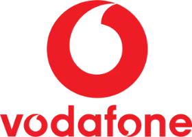 Vodafone logo. Vodafone is a client of corporate keynote speaker Enda O&rsquo;Doherty.