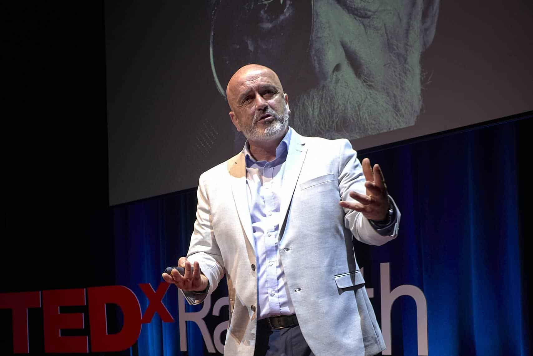 Enda O’Doherty giving his TEDx talk, motivational speaker Ireland